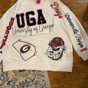 QUEEN OF SPARKLES White UGA Sweatshirt